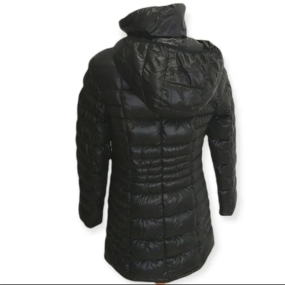 Michael Kors Hooded Packable Down Coat in Black - Picture 6 of 8